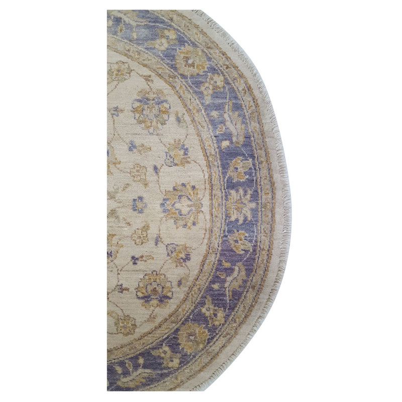 Daugherty Hand Knotted 4x4 Ivory Round
