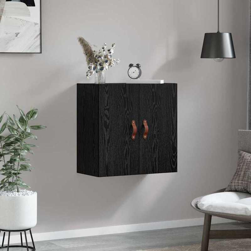 vidaXL Wall Cabinet Wall-mounted Engineered wood Storage Cabinets Urban Storage, Black Oak