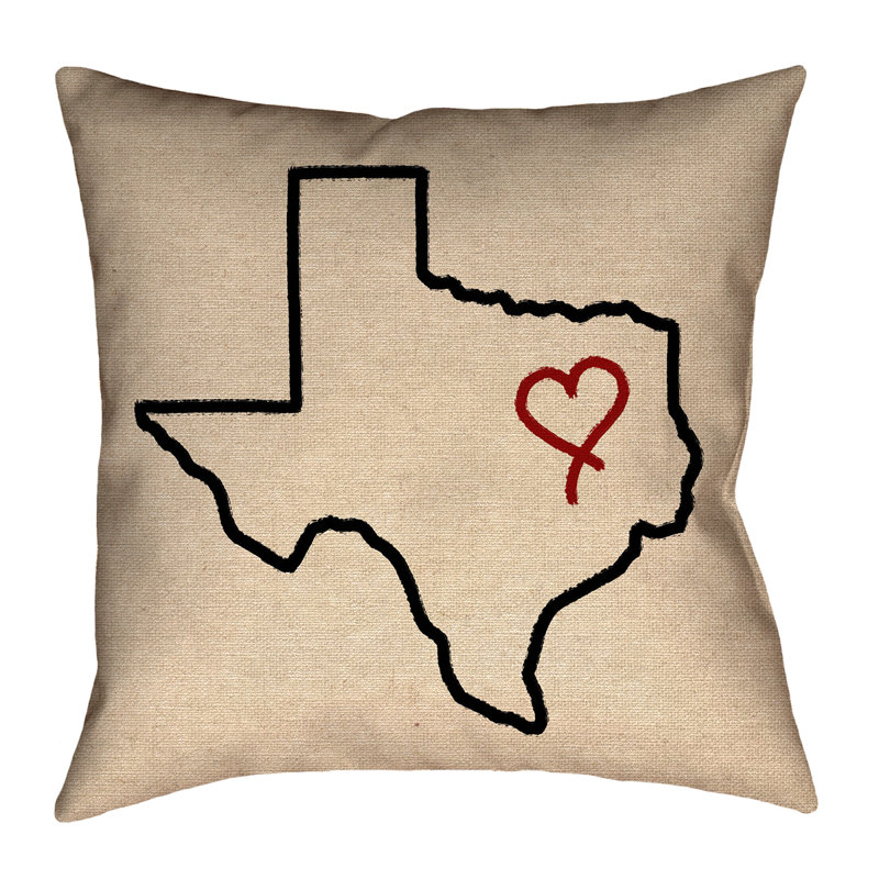 Coussin extérieur Katelyn Smith Texas Love, 16 po x 1 po