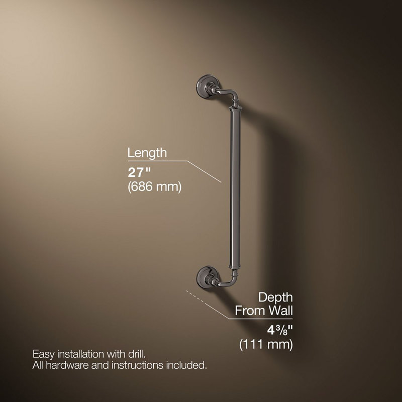 Kohler Artifacts Grab Bar, 24"W, Vibrant Titanium