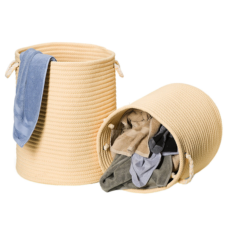 Panier à linge tissé Sundance, Jaune, H 22 po x l 17 po x P 17 po