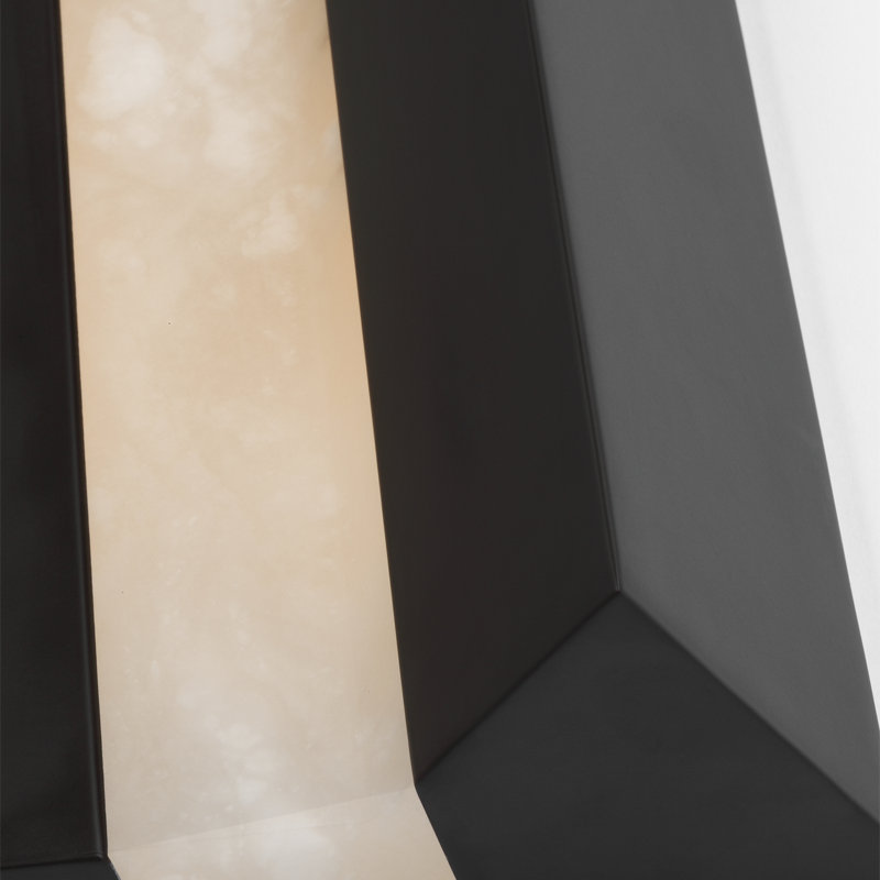 Anne-Marie Barton Austera 32" Sconce with Alabaster, Matte Carbon, 20" H x 8" W x 3.25" D