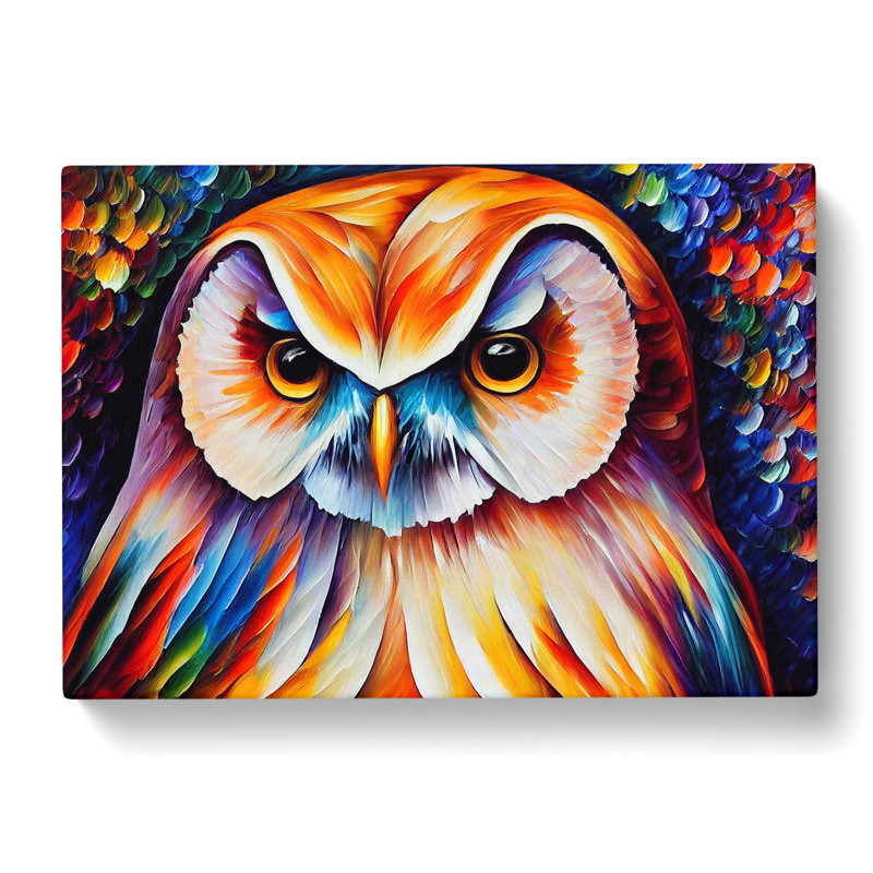 Owl Painting Vol.5 Abstract - Wrapped Canvas, 35cm H x 50cm W x 3cm D