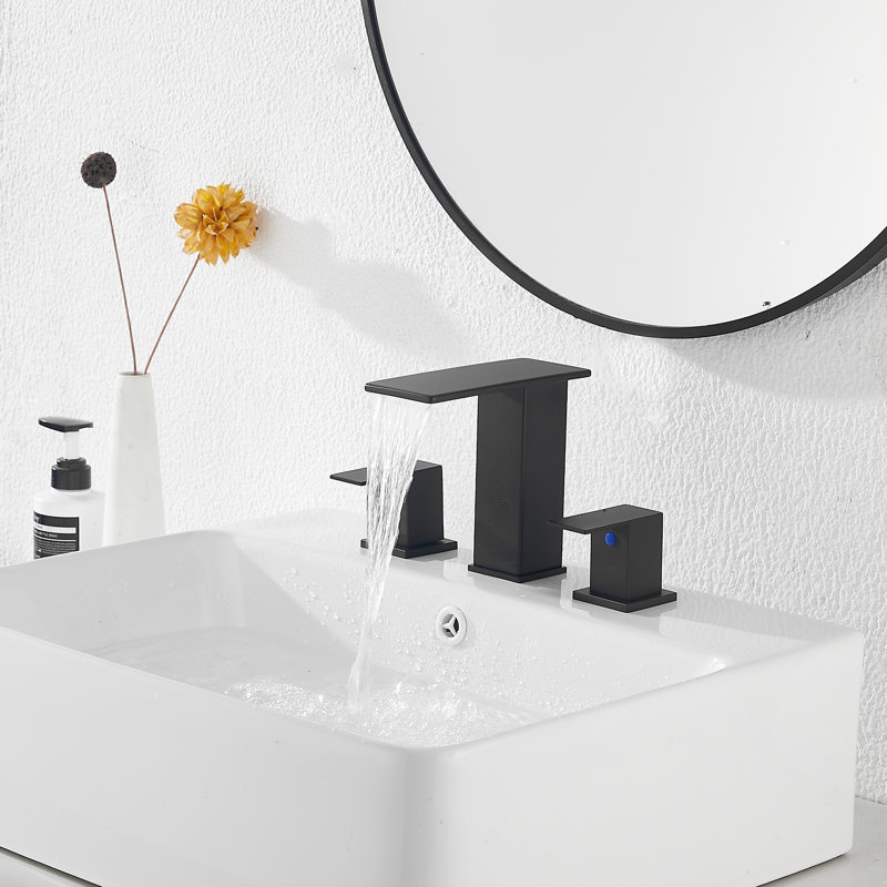 Robinet de salle de bain à large entraxe et jet cascade