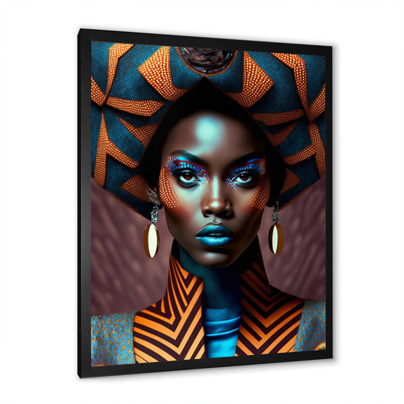 Art mural africain sur toile Avant-Garde Elegant, Cadre photo noir, H 20 po x l 12 po x P 1 po