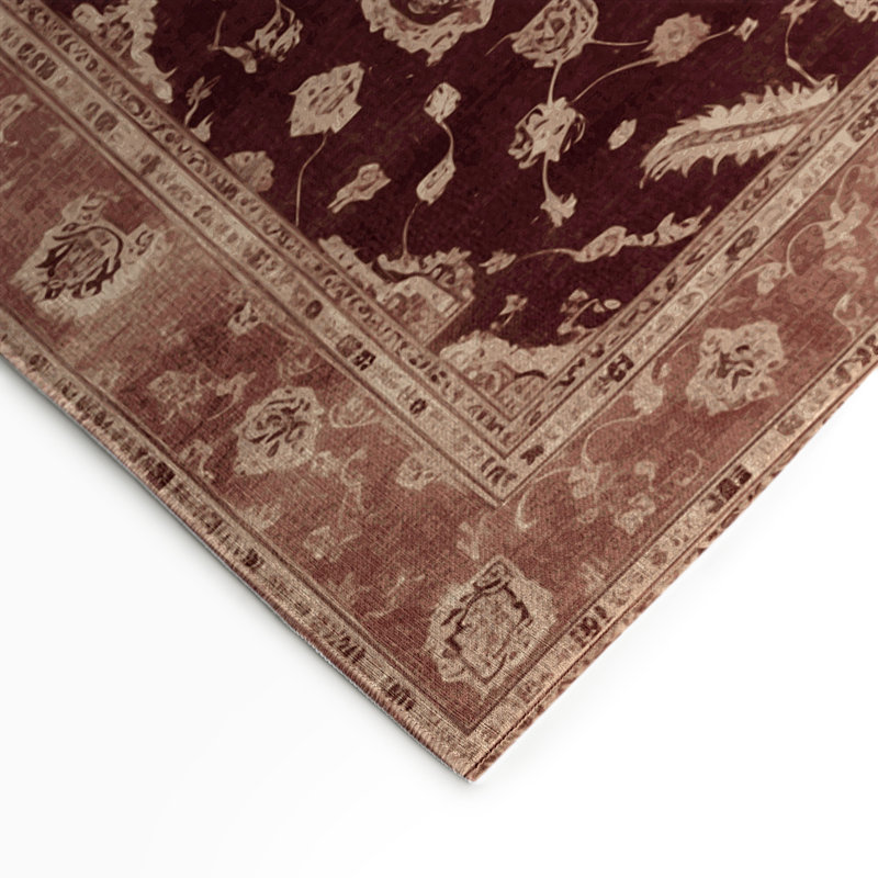 Tapis intérieur et extérieur brun Overdyed, Rectangle 5 pi x 7 pi