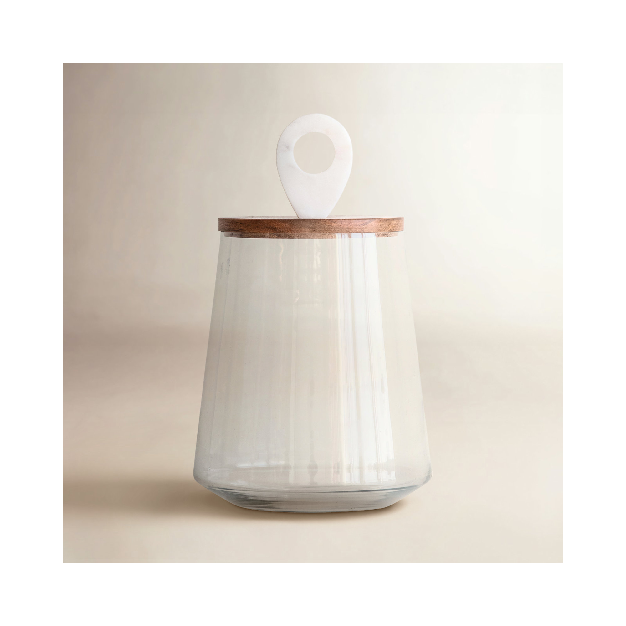 Glass Jar, 11.75" H x 7" W x 7" D