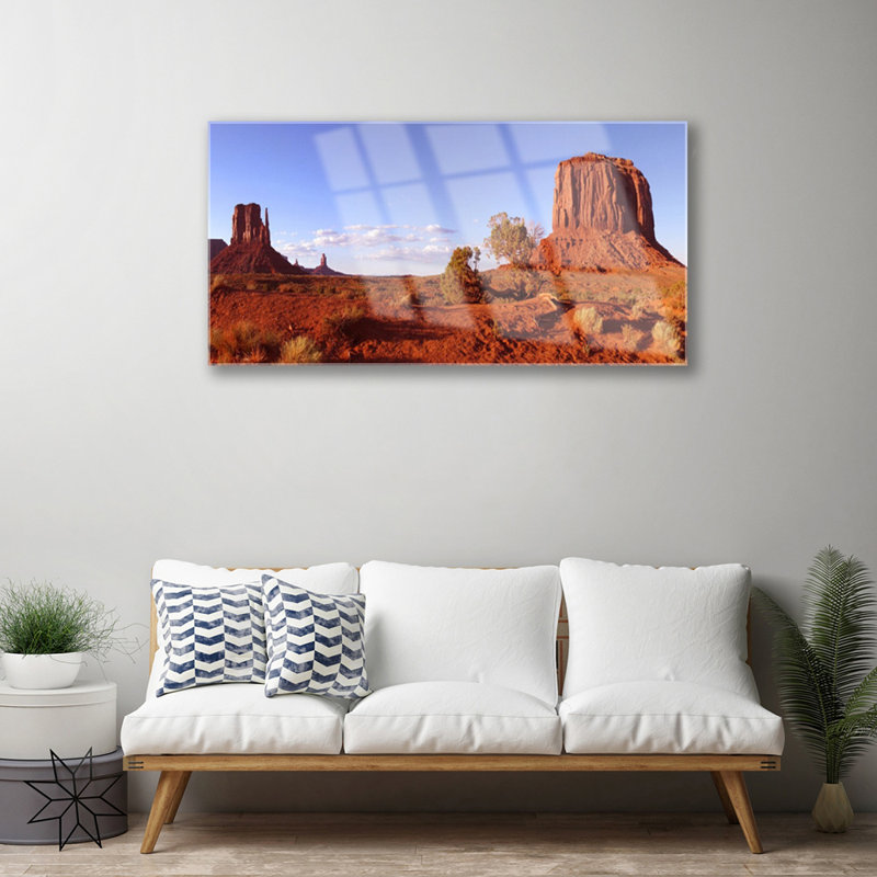 Landscape Desert 1 Piece Wall Art on Glass