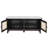 TREXM Boho Rattan Entryway Bench With Storage, Cushioned Shoe Bench With Double Doors, Wooden Shoe Organizer Bench For Entryway And Hallway (Espresso+Beige )-530065696