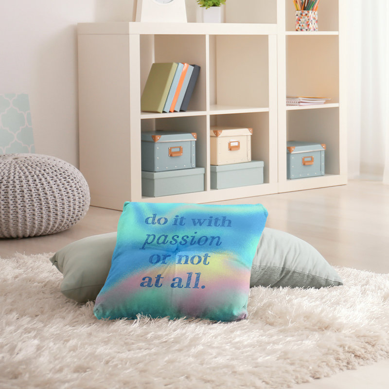 Coussin intérieur/extérieur d’inspiration passion, H 26 po x l 26 po, Vagues tropicales