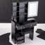Petit meuble-lavabo 29,2 po avec tiroir de gauche et tabouret rembourré-114233249