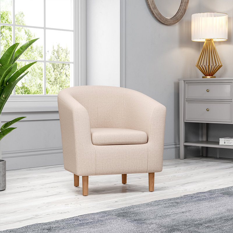 Twickenham Upholstered Barrel Chair, Beige