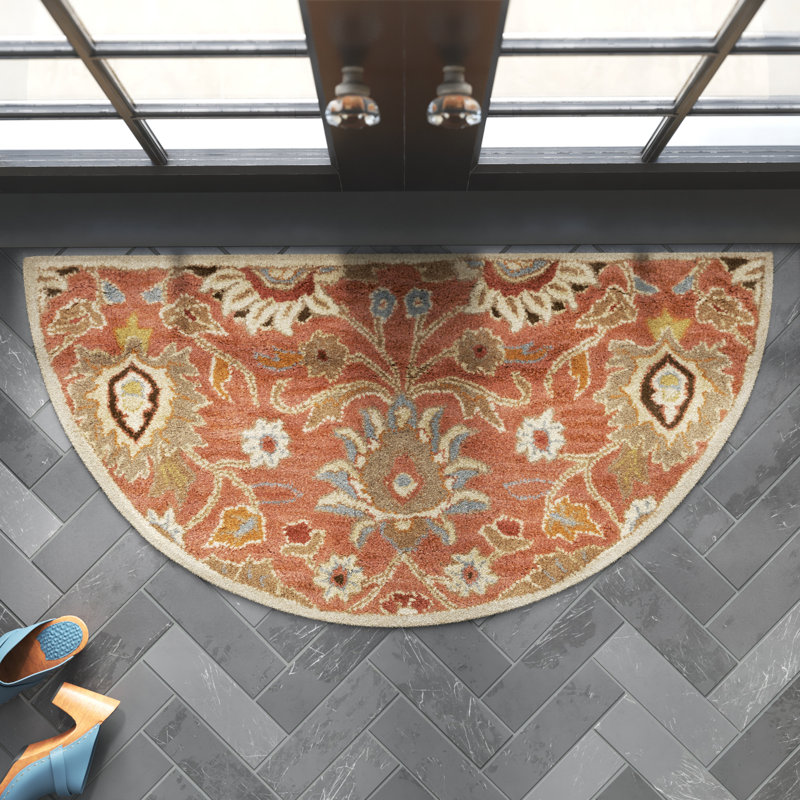 Arden Hand Tufted Wool Floral Indoor Rug, Half Moon 2' x 4'