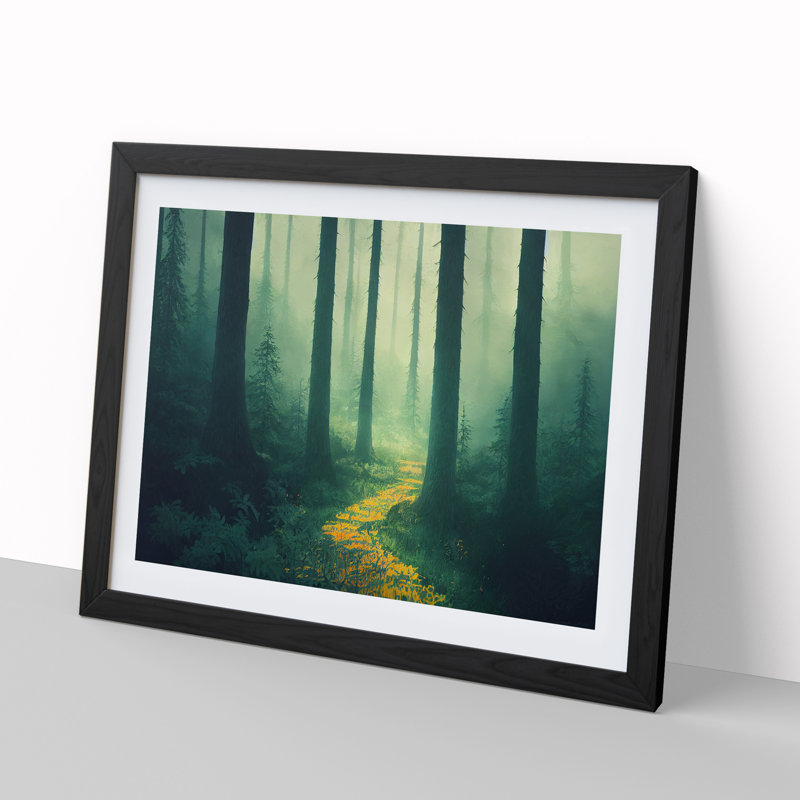 Cool Summer Forest - Framed Print, 46cm H x 64cm W x 2cm D, Black Framed