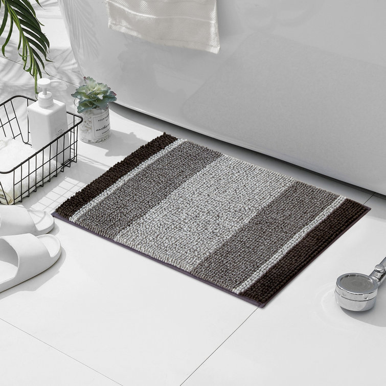 Coffee Bathroom Rug, Non Slip Bath Mat, 20 x 32 Microfiber Thick