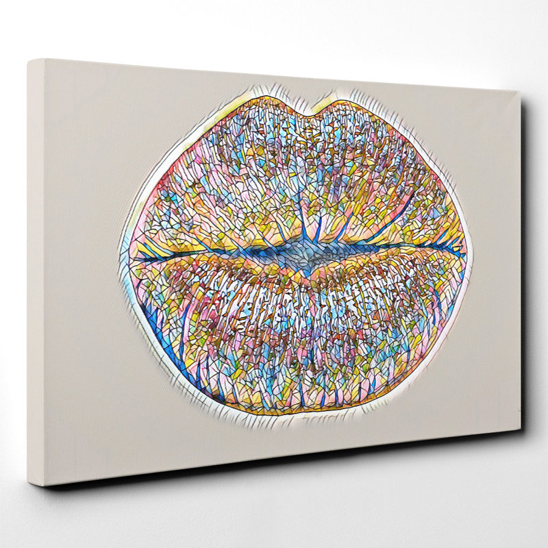 Red Lips Kiss - Wrapped Canvas, 40cm H x 60cm W