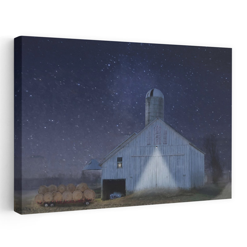 Starry Country Night - Art contemporain, H 40 po x l 60 po