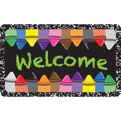 The Original Fun Mat, Welcome Mat, 18In, Crayons Composition Welcome