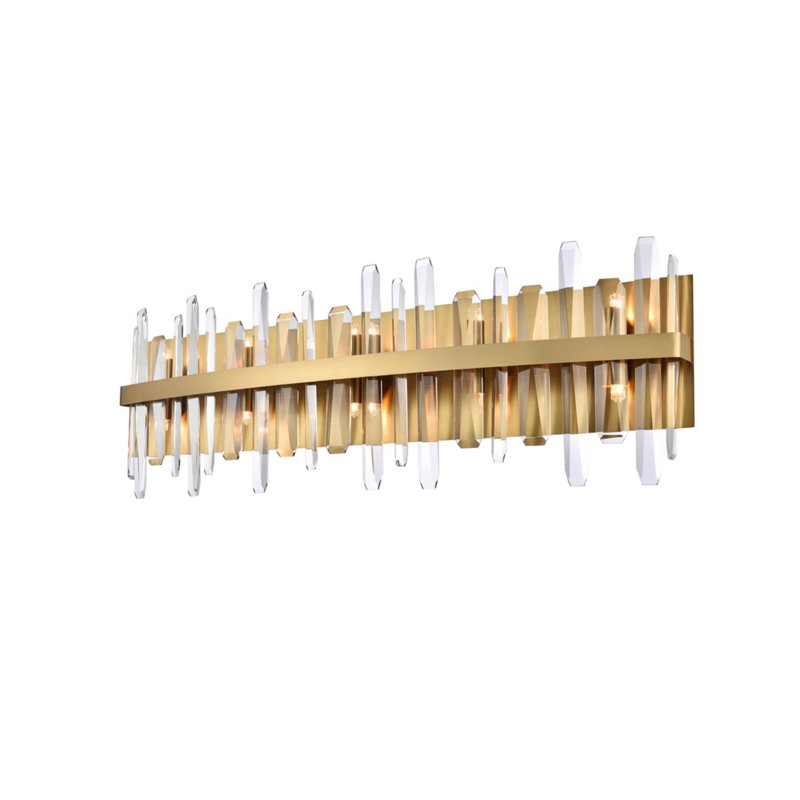 Applique murale encastrée à intensité variable Marlow, Or satiné, 12" H x 5" W x 36" D, 8 lumières