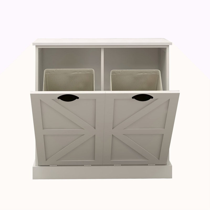 Two-Compartment Tilt-Out Laundry Sorter Cabinet