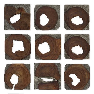 Abstract Wall Decor on Solid Wood