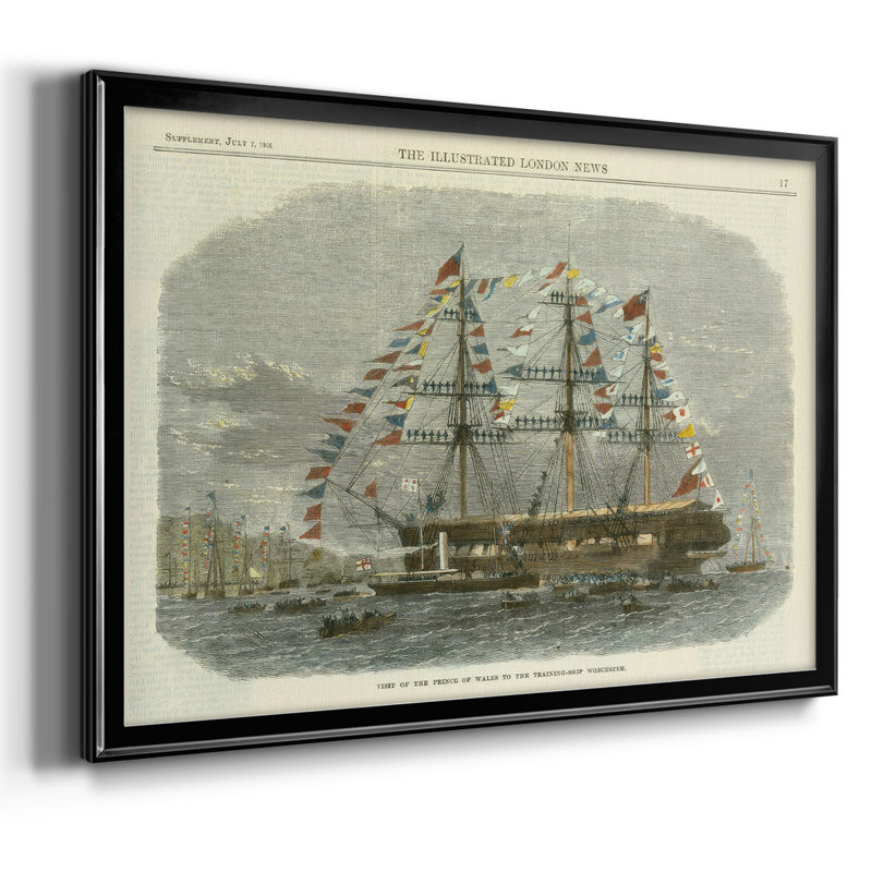 Antique Clipper Ship I, reproduction d'art sur toile, H 14 po x l 20 po x P 1,5 po, Noir