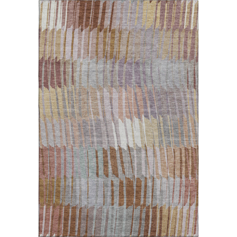 Premium Machine Washable Mayfield AMF2271 Striped Rug, 8' x 10', Copper