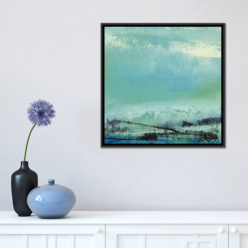 «Origin Abstract V», impression sur toile, H 26 po x l 26 po x P 1,5 po, Toile encadrée noire, Pas de tapis