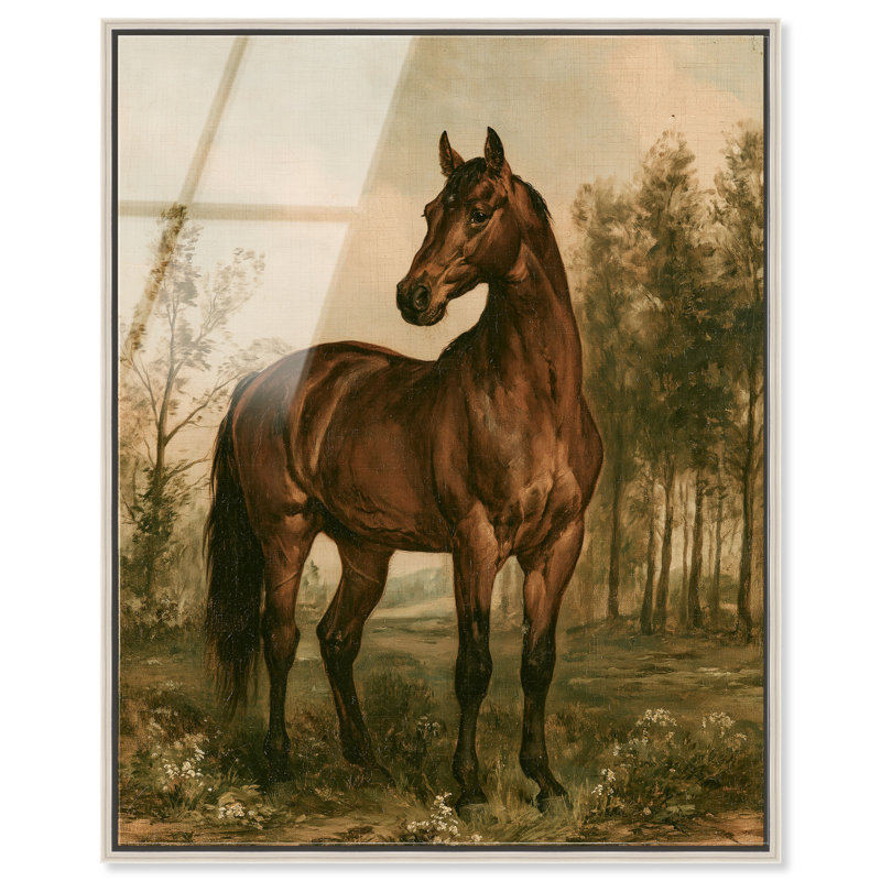 Chestnut Majesty II, reproduction acrylique encadrée, art mural vintage par Art Remedy, cadre argenté, 16 x 20, 21"H x 17"W