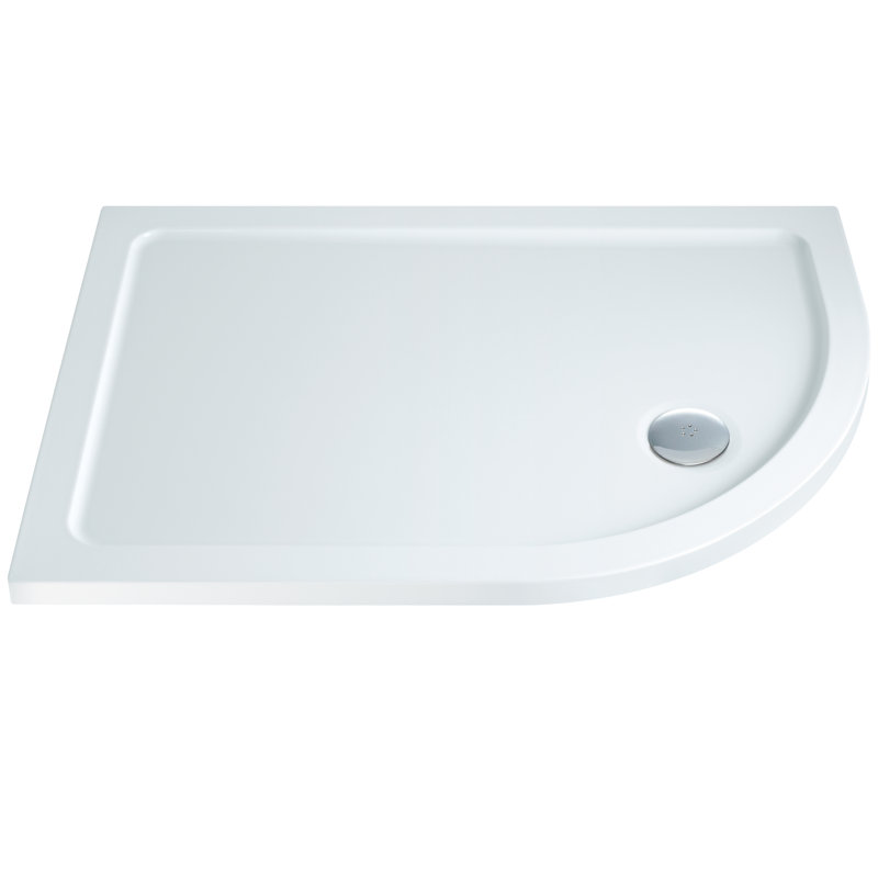 Flat Top Shower Tray, 4.5cm H x 120cm W x 80cm D, Left