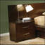 2 Drawers MDF Nightstand In Cappuccino Finish