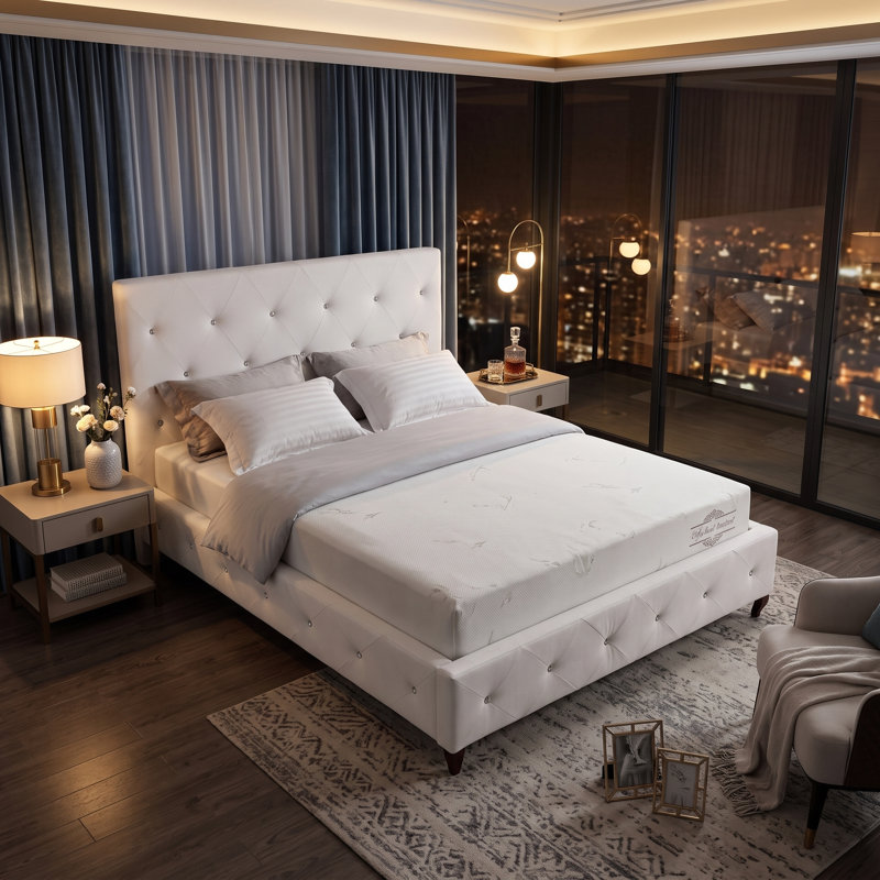 Matelas en mousse à mémoire de forme extra ferme de 6 po / 8 po avec infusion d'aloès rafraîchissante - Certifié Certipur-Us, emballé en rouleau pour une installation facile