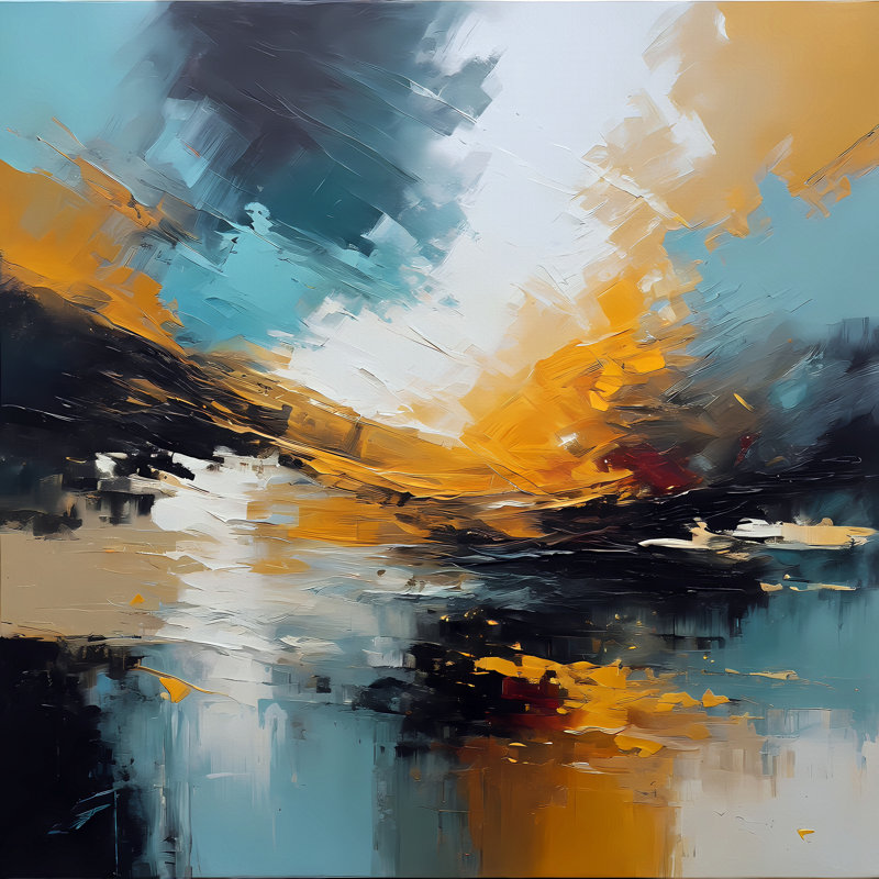 Sunrise Over Mountains, 54" H x 54" W