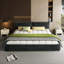 Très grande base de lit Cloud avec tête de lit mobile surdimensionnée et rembourrée, lit tapissier en chenille avec coin rond, support double en lattes de métal et de bois massif, aucun sommier tapissier nécessaire-2072128285