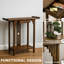 Wooden Oriental Console Table 82cm, Storage Shelves and Drawer, Hallway Table Entryway Furniture