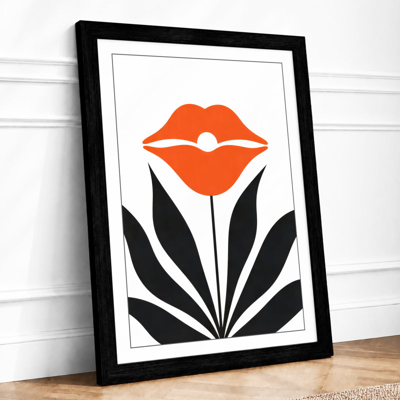 Geometric Bloom Minimalist - Print, A1 - 84.1 x 59.4 cm, Black
