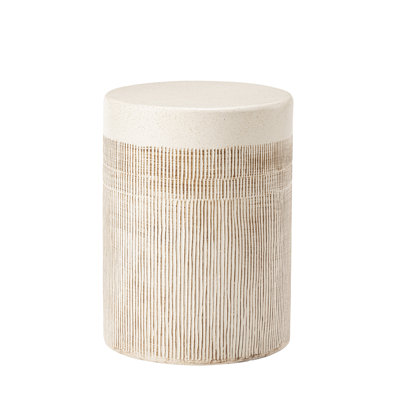 Cylinder Ribbed Side Table, 13.0"W X 13.0"D X 17.3"H