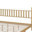 Structure de lit très grand avec tête de lit en forme de gourde, base de lit plateforme de style rétro, support en lattes de bois-757668317