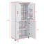 Armoire de plancher autoportante pour salle de bain, conception haute et large, 4 portes, tablettes réglables
