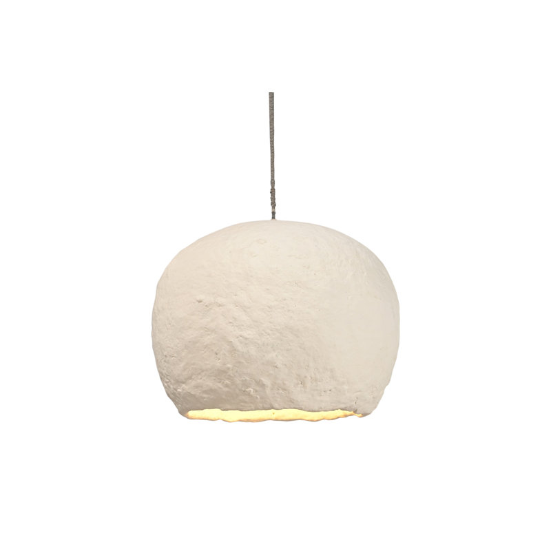 Petit luminaire suspendu en papier mâché, H 9 po x l 10 po x P 9 po
