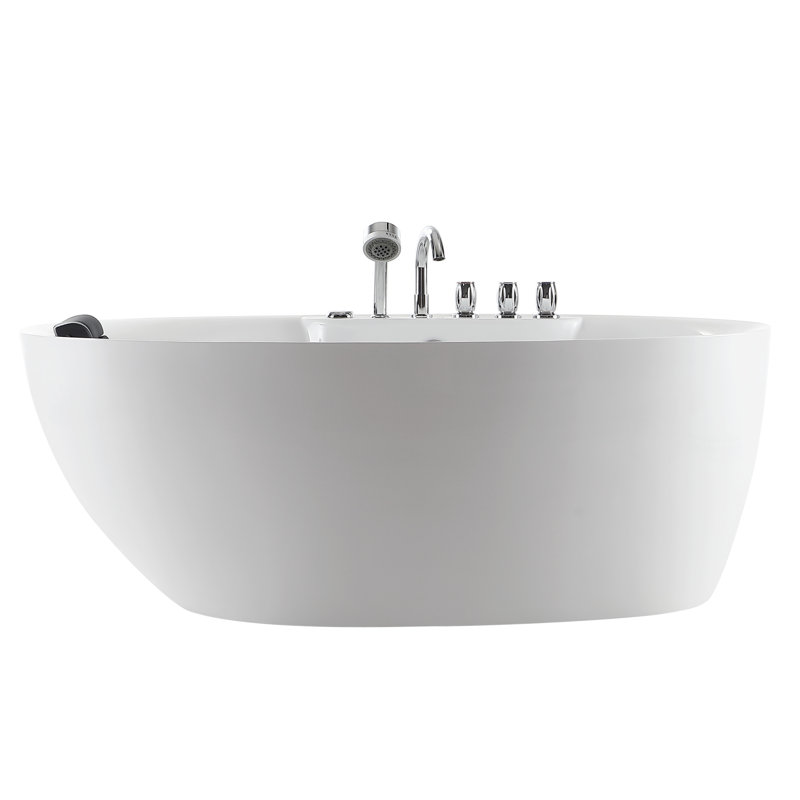 71'' x 33.8'' Whirlpool Plastic / Acrylic Bathtub with Faucet