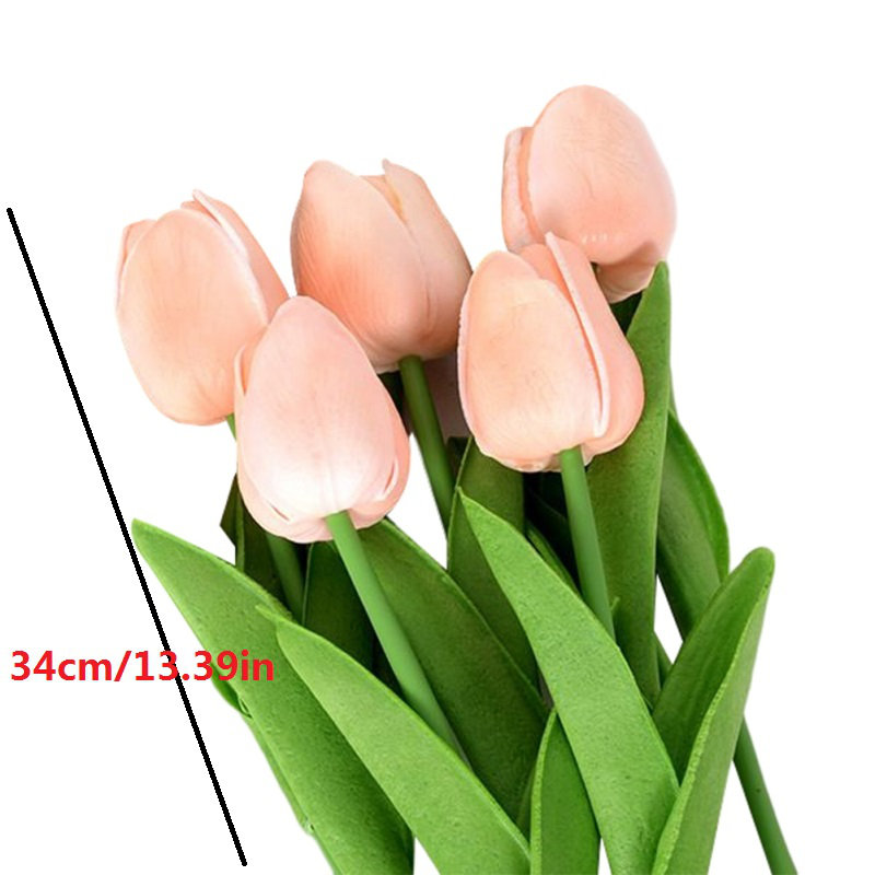 Ensemble de 5 mini-tulipes artificielles en polyuréthane pour 5 pièces, Rose