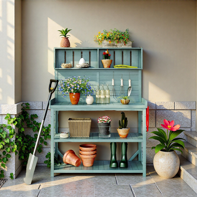 Table de jardin 4 couches, Vert