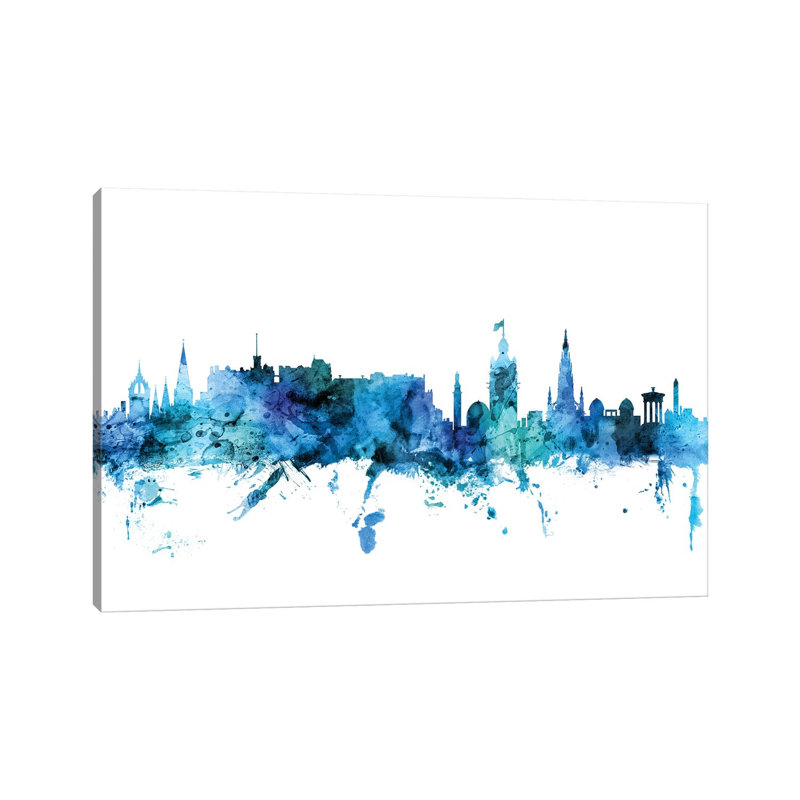 Edinburgh, Scotland Skyline by Michael Tompsett - 1 Piece Wrapped Canvas Wall Art, 30.48 cm H x 45.72 cm W