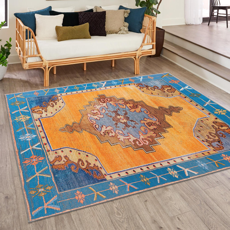 Oppie Chenille Oriental Indoor Rug, Square 7'6" x 7'6"