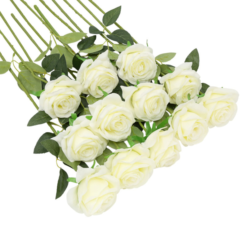 12 pièces roses artificielles fleurs artificielles