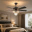 Ventilateur de plafond en cristal 52 po avec télécommande