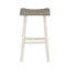 Ensemble de 2 tabourets de bar au design transitionnel, meubles en bois d'hévéa massif blanc et café