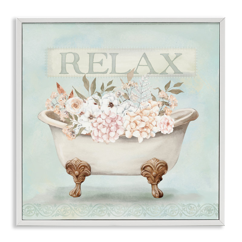 Giclée Relax Relax, encadrée par Mollie B., H 12 po x l 12 po, Giclée encadrée blanc bord de mer