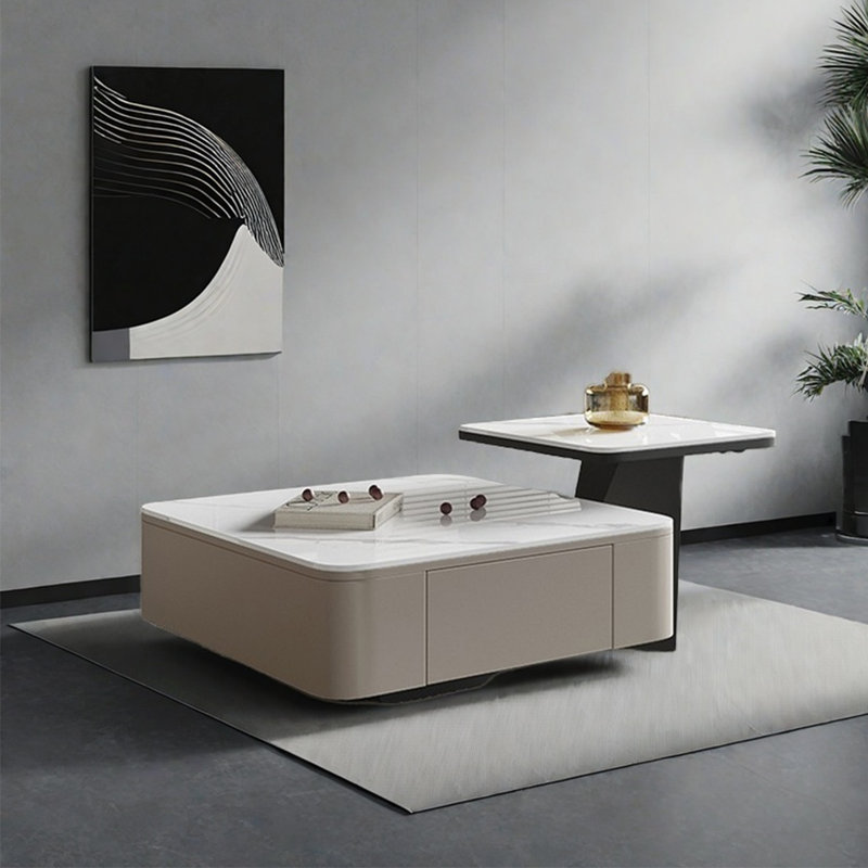 Combinaison de table carrée légère et luxueuse